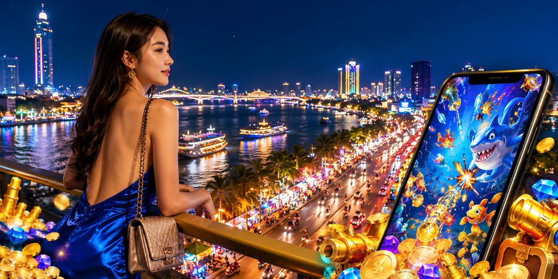 Người chơi khám phá game bắn cá Mekong trên nền tảng v4s với hiệu ứng neon